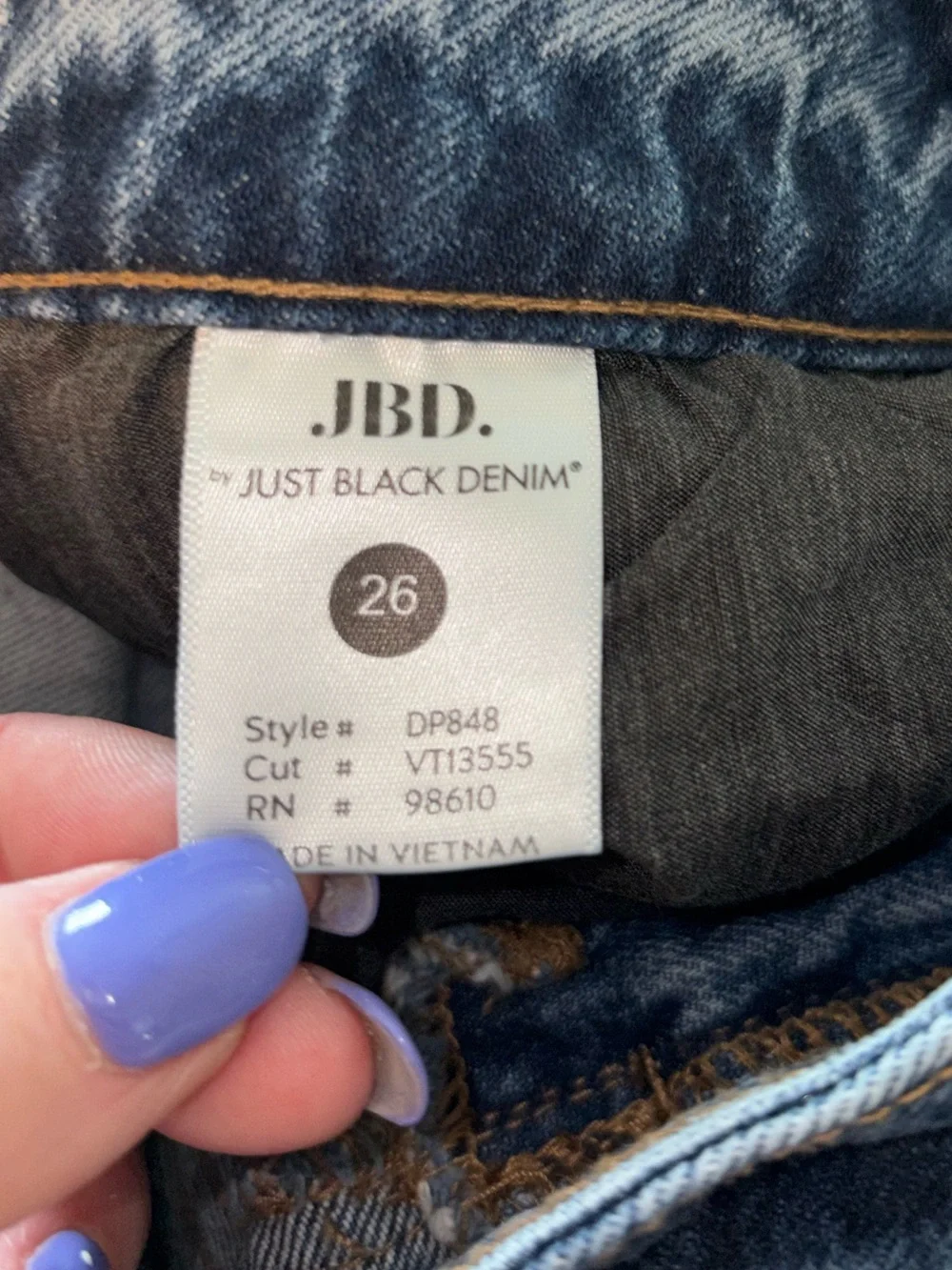 Just Black Denim Studded Baggy Straight Jeans 26 Low Rise Dark Wash Western